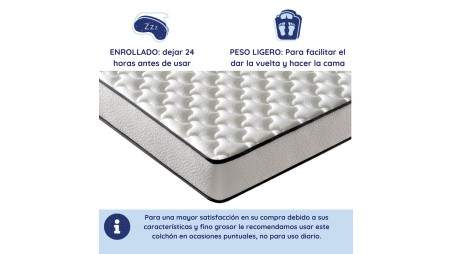 Colchón de Viscoelástico New York, con 15 cm de Altura, Ergonómico y Reversible