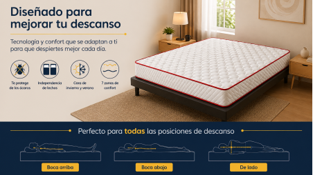 Colchón Visco DUC 8 cm | Máximo Confort y Adaptabilidad