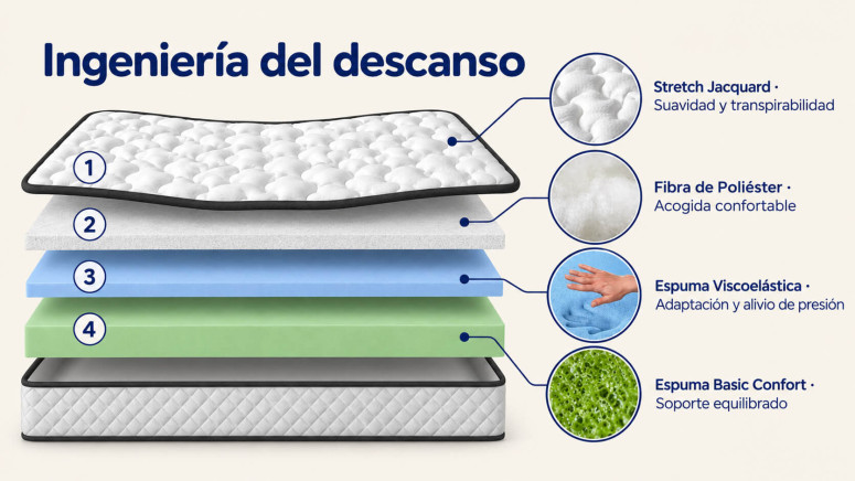 Colchón Viscoelástico Los Angeles, 20...