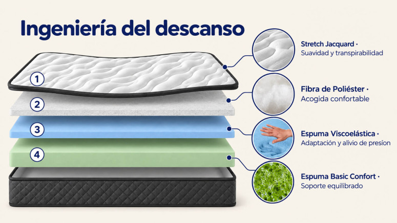 Pack Ahorro Colchón 20 cm ONYX Visco...